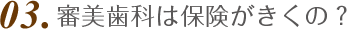 03.審美歯科は保険がきくの？